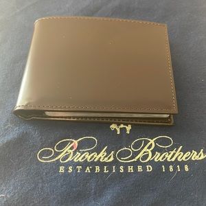 New…Brooks Brothers Leather Wallet - Brown